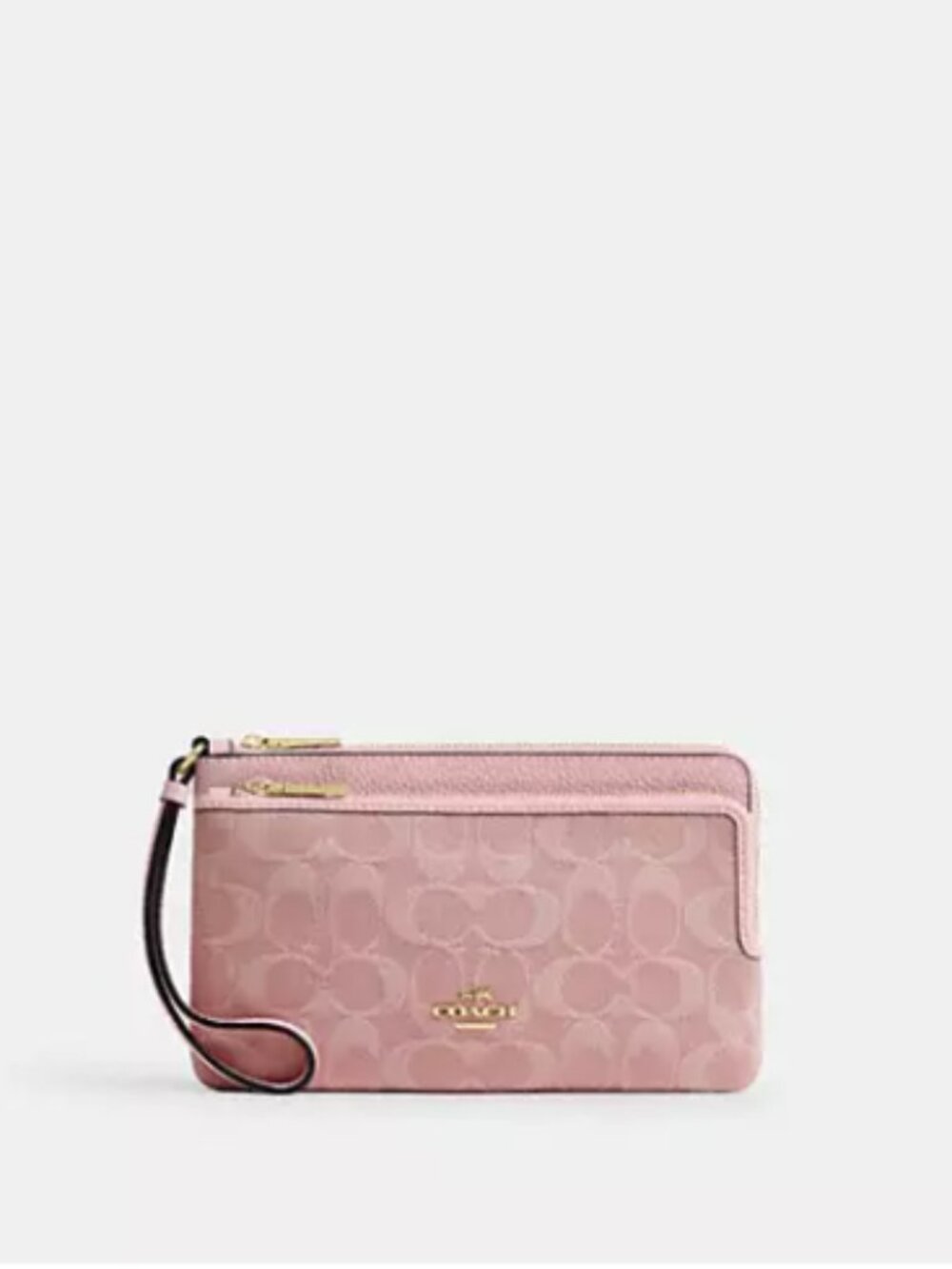 Coach Double Zip Wallet In Signature Denim